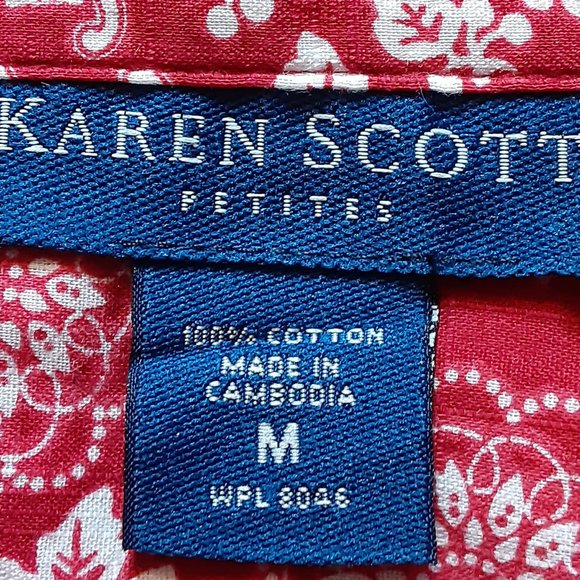 KAREN SCOTT 3/4 SLEEVE TOP/ PM - Picture 8 of 9